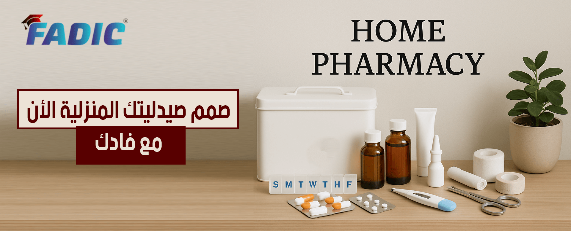 الصيدلية المنزلية و محتوياتها و صمم صيدليتك الآن مع فادك