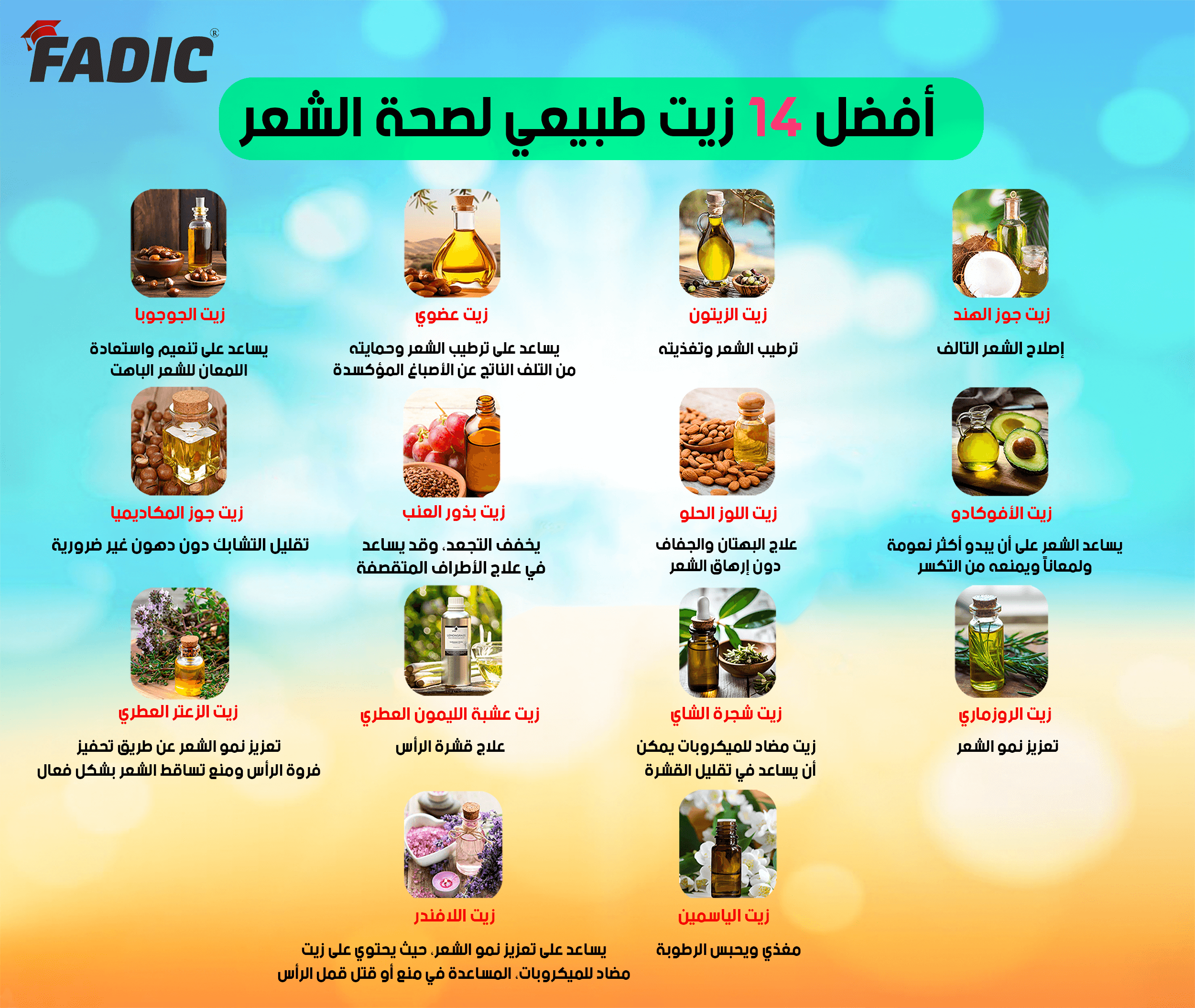 أفضل ١٤ زيت طبيعي لصحة الشعر